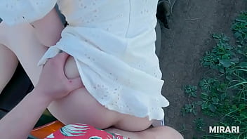 Tiny-titted Teen Gets Pounded Outdoors By Her Boyfriend