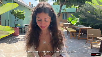Public Cafe Cumwalk: Eating My Meal Glazed With His Hot Load