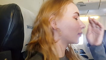 Public Airplane Handjob And Blowjob