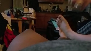 A Steamy Footjob Ending In A Creamy Finish All Over Her Toes
