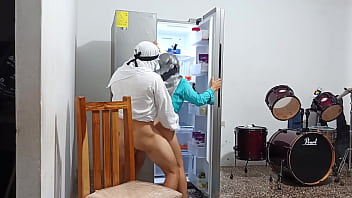 A Horny Arabian Stud Fucks His Lover Hard Against The Fridge And Explodes In A Wild, Screaming Orgasm