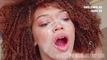 Katrina Gulps Down 78 Massive Loads In A Messy Bukkake Feast
