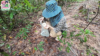 Desperate Thai Beauty Searches For Mushrooms Deep In The Woods, Aching To Relieve Herself
