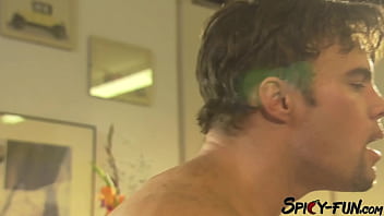 Cum-soaked Blonde Slut Takes A Thick Load From A Ripped Bodybuilder