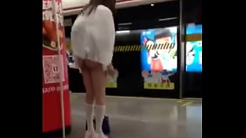 Asian Babe In China Pulls Out Her Tampon In Public, Showing Off Her Tight Little Ass