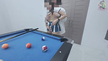 Thai Girl Climbs Pool Table And Gets Pounded Hard! Thai Moans