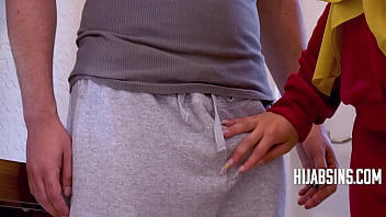 Sweaty Workout Session: Personal Trainer Takes His Arabian Princess From Behind