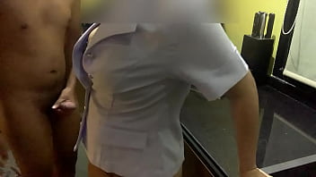 Fucking My Horny Nurse Girlfriend In The Kitchen Until She Screams