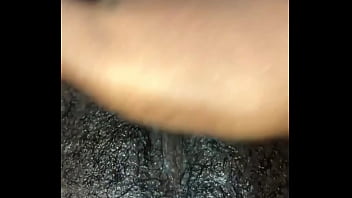 Petite Ebony Babe Fingers Her Tight Wet Pussy