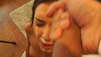 Ravaged Russian Beauty Gets Her Throat Wrecked By A Massive Shaft Then Painted With A Monstrous Load
