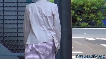 Filthy Japanese Slut Pissing Outside