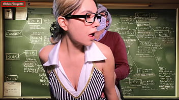 Young Teacher Seduces Senior Colleague For A Promotion In The Classroom