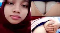 Gadis Berjilbab Merah Menggoda Di Ometv Dengan Rayuan Lidah Yang Menggairahkan