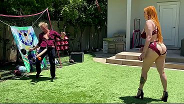Curvy Redheaded Milf Teases Her Step Son’s Massive White Cock In A Naughty Game Of Dick Ball