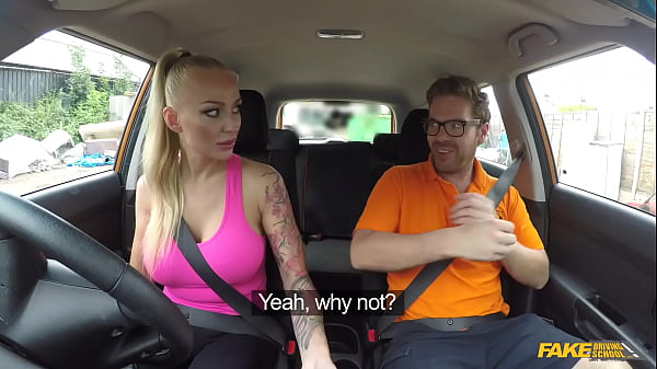 Busty Blonde Milf With Ink Craves Rough Ride At Fake Driving School