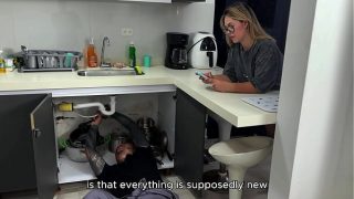 Juliana Rose Gets Railed By The Plumber As Her Cuck Boyfriend Listens On The Phone