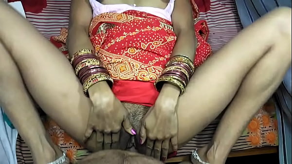 Desi Bhabhi Getting Nailed In Her Red Saree At Home
