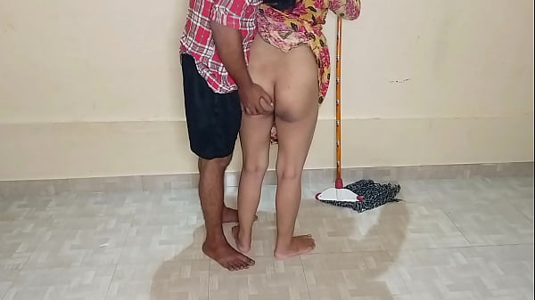 Auntie Maid Mopping The Room Gets Her Mouth Stuffed And Pounded Hard!