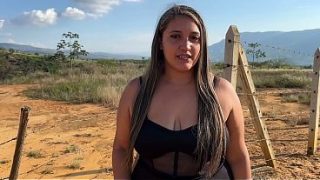 Busty Blonde Fucks A Farmer In The Open Air
