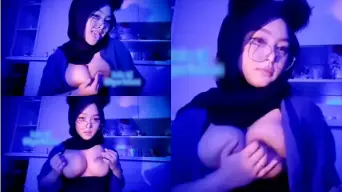 Hot Hijab Babe With Cat Ears