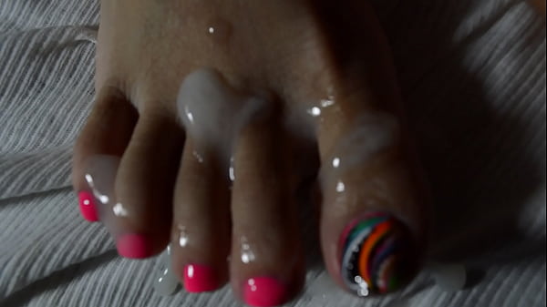 Asian Wife’s Sexy Feet Drenched In Cum