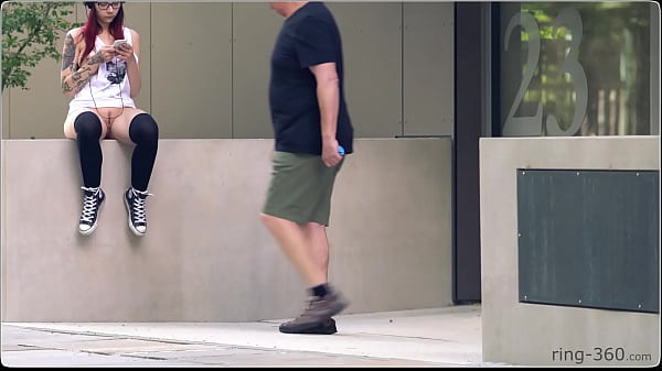Busty Brunette On A Skateboard Bares It All In The Street