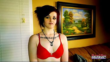 Tiny Tattooed College Girl Marcie Fucks Herself Hard With A Dildo Until She Cums Intensely