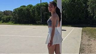 Skating Slut Neighbor Fucks A Stranger In His Car In Public