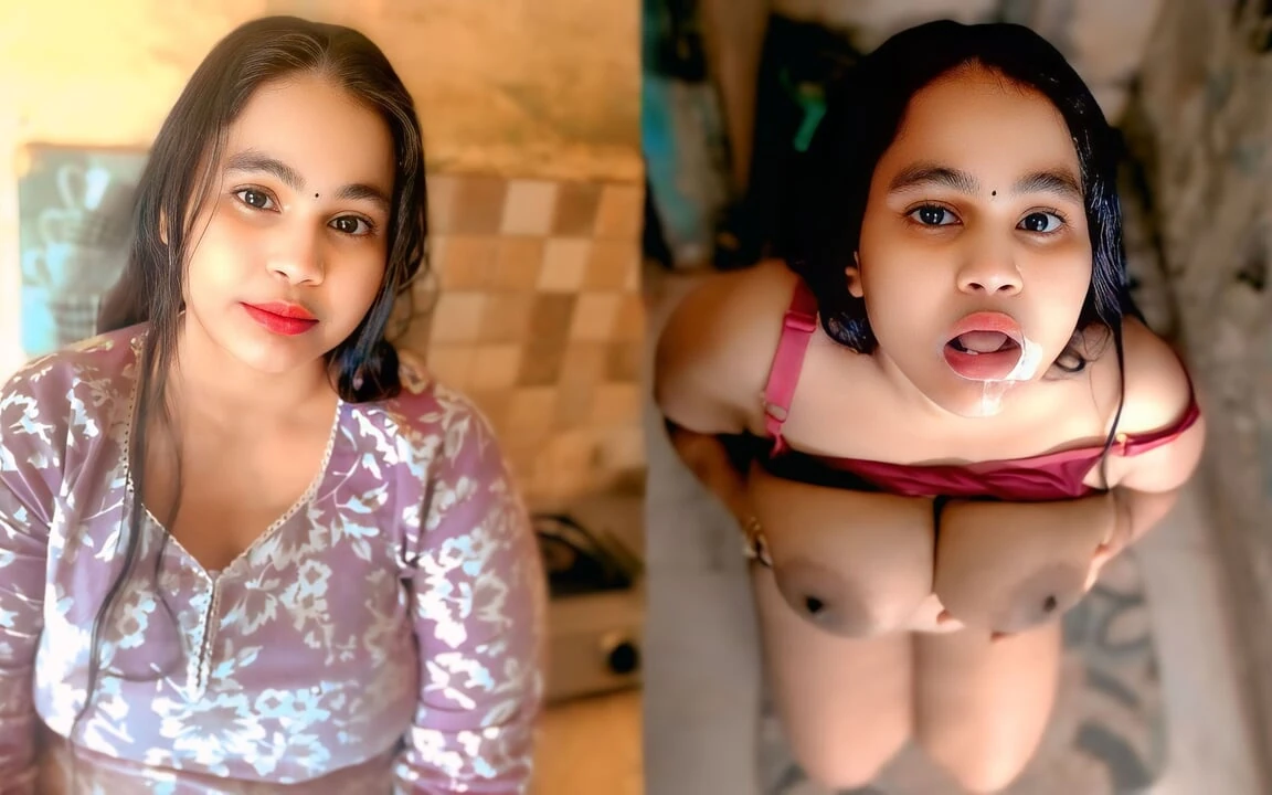 Horny Step Sister Caught In Kitchen – Step Bro Fucks Her Hard While Coo