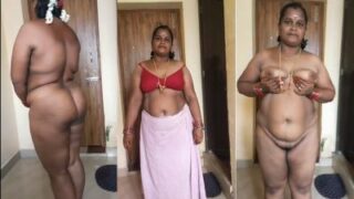 Tamil Aunty Strips Fully Naked And Shows Everything To Her Nephew.