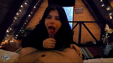 Dark Cabin Pov: I Gagged On His Cock In The Shadows, Swallowed All His Cum & Rubbed My Tits On His Face | Vegas Amateur Anniversary Slut