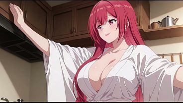 Stepson Walks In Early, Finds Stepmom Cooking In A Barely-there Robe. Kureha Enomoto’s Slutty Ai Cosplay.