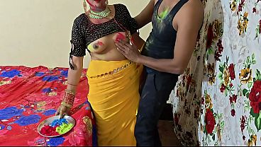 Watch Dever And Bhabhi Get Messy With Holi Colours And Loud Hindi Moans