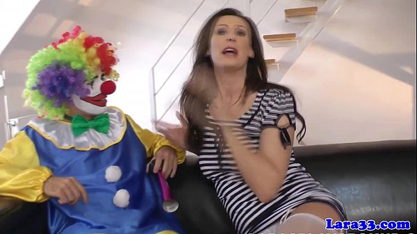 British Stockings Milf Rides Clown Cock Hard