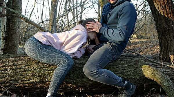 Redhead Slut Takes Cock Down Her Throat Then Gets Fucked Hard In The Woods