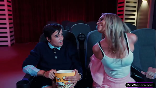 Gf Gets Bored, Sucks Her Man’s Cock Right In The Movie Theater