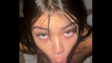 Top Model Teen Gives A Sloppy, Wet Blowjob