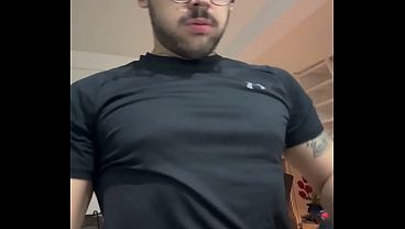 Look At This Huge Muscular Guy Fresh From The Gym, Stroking His Thick Cock Like A Fucking Beast