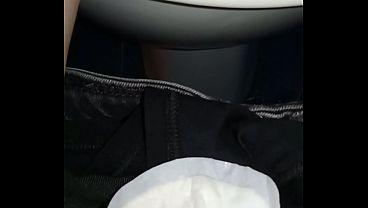 Pregnant And Getting Fucked In A Public Toilet, Leaking All Over The Floor.