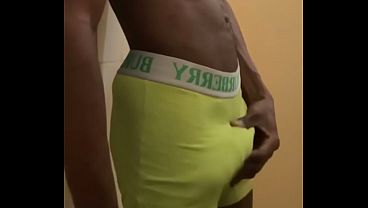 Watch This Hot Young Stud With Ripped Abs Jacking His Thick Black Cock Out In The Open