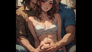 Step Dad And His Buddy Pound Stepdaughter’s Tight Pussy – Ai Voiceover Moans