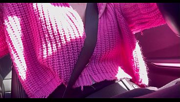 Hot Car Ride With Artemisia Love Showing Off Her Big Tits, Solo Car Kink