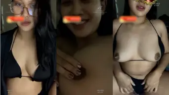 Baby Isadora In Black Bikini Playing With Her Tits