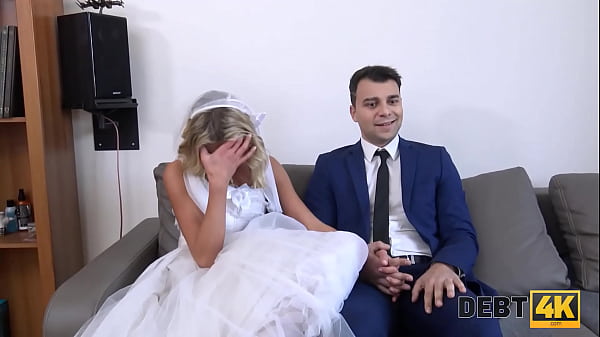 Debt Collector Fucks The Bride In White Lace And Stockings