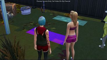 Blue-haired Emo Girlfriend’s Wet Cunt Gets Eaten While She’s Bent Over In Yoga – Sims 4 3d Hentai