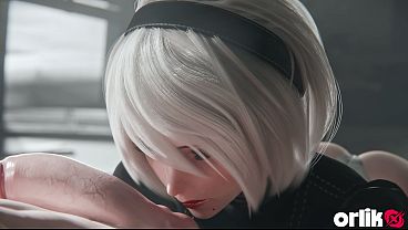 2b From Nier Automata Wants To Suck And Ride A Huge Cock Until She Gets A Creampie | 3d Porno Animation