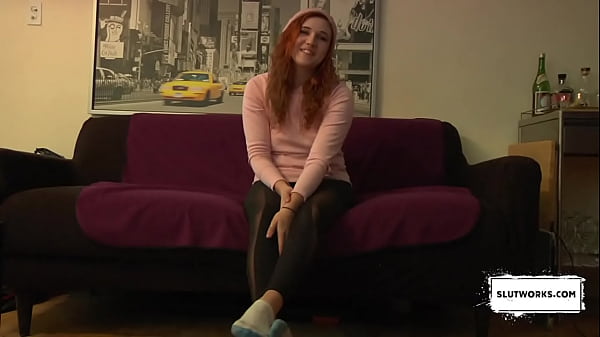 Sexy Redhead Makes Herself Cum Hard Over And Over During Casting