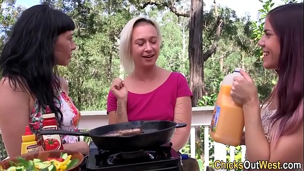 Three Sweaty Aussie Lesbians Going At It In A Wild Threesome
